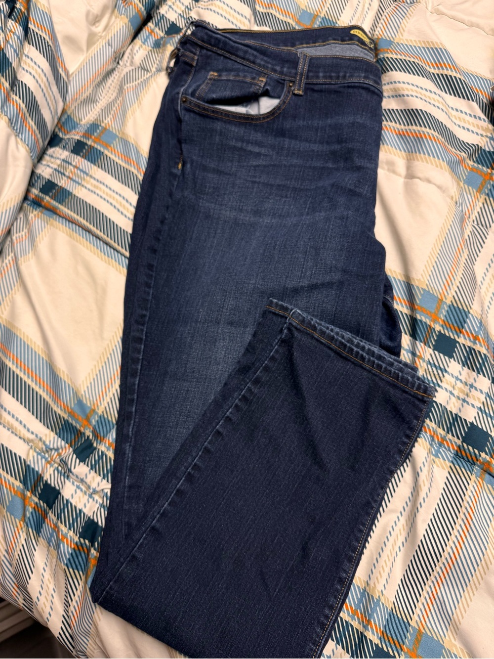 Old Navy Blue Denim Jeans with Yellow Stitching